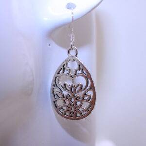 Lotus Flower Tear Drop Earrings