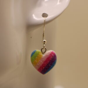 Glittery colourful hearts