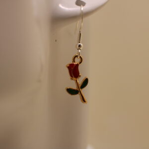 Red Rose Earrings