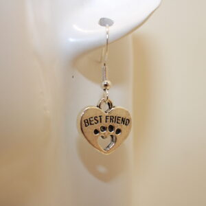 Best Friend Paw Heart Earrings