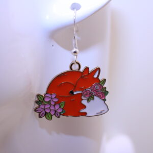 Floral Fox Earrings