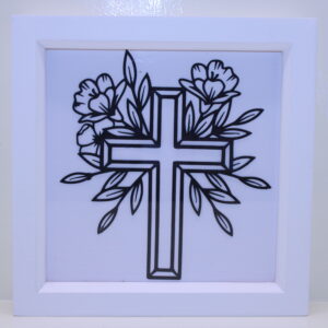 Cross with Flowers Frame