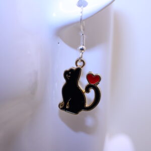 Loving black Cat Earrings